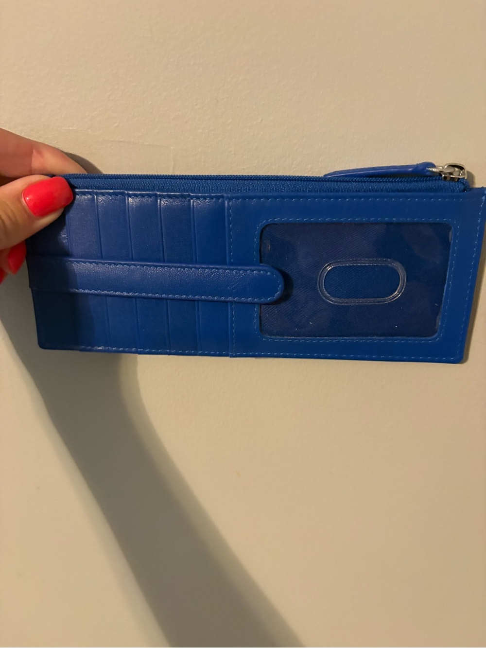 Blue Women's Card Wallet with ID Window